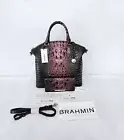 NEW BRAHMIN FIG JAM LARGE DUXBURY SATCHEL W/ADY WALLET