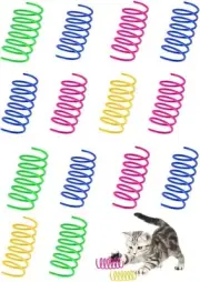 16PCS Cat Spiral Spring,Cat Creative Toy to Kill Time and Keep Fit Interactive