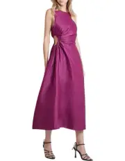 Aje Chateau Cut Out Midi Dress Fuchsia Size AU 8/US 4 BNWT RRP $475