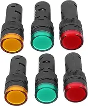 Hohopeti 6Pcs LED Indicator Light Green Red Signal Lamp for Panel Mount Ultra Bright Low Energy Consumption for Automotive and Equipment