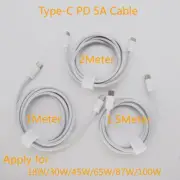 10pc USB Type-C Male to Male PD Power Cable 5A Fast Charging w/E-Mark Chip White