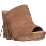 Dolce Vita Cai Camel Fringe Peep Toe Wedges Women's Sandal - NEW - Size US 8 M
