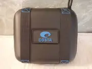 New Costa Del Mar Zippered Black Square Sunglasses Case/Cleaning Cloth/Retainer