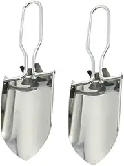 2pcs Stainless Steel Folding Gardening Shovel Mini Planting Tool Set for Carry for Pot Garden Plants