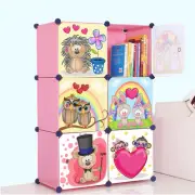 Cute Kid Cartoon 2/3/4/6/8/12 Cubes Storage Cabinet Wardrobe Toy Book Shelve DWX