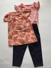 Carter’s Just One You Baby Girls 12M Watermelon Print Set Pants Bodysuit Top New