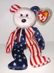 Authentic Ty "SPANGLE THE PINK FACED BEAR" Beanie Baby - Retired - 1999