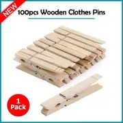 B2G1 FREE Clothes Pins 100-Pack Laundry Natural Wooden-Spring Loaded Strong