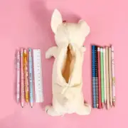 Large Capacity Pen Bag Plush Cartoon Dog Pen Case Pencil School Supplies