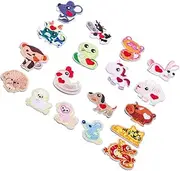 Hohopeti 18pcs Cartoon Animal Embroidery Patches for Clothes Fun DIY Applique for Jackets Jeans Accessories for Fashion Creative Projects