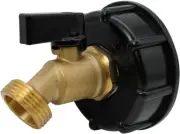 275-330 Gallon IBC Tote Valve Water Tank Adapter 2" Coarse Thread Brass Hose Fau