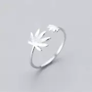 Leaves Ring 925 Silver Ring Adjustable Ring