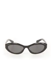 Black Irregular Oval Tinted Sunglasses