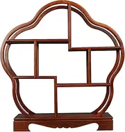 Huanghuali Wood Antique Shelf Chinese Style Duobao Pavilion partition Solid Wood Antique Shelf Purple Clay Pot Display Cabinet Desktop Storage,44x13x46cm