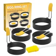 Stainless Steel Egg Ring 4 Pack Nonstick Egg Maker Rings for Frying Eggs and ...