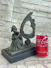 Nymph Fairy Chistmas Angel Bookend Bronze Marble Statue Sculpture Gift