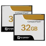 Synergy Digital 32GB Compact Flash Memory Cards - 50MB/s - Pack of 2