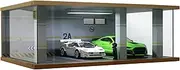 Display Case for Cars with Acylic Cover and LED Lighting for 1/24 Scale Diecast Car, Lego Cars Speed Champions 76908 76907 76901 76910 76909 76895, Model Cars, 3 Parking Space (2A)