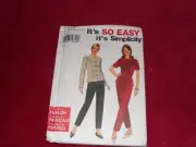 SIMPLICITY #7410 - LADIES EASY BUTTON BLOUSE & TAPERED PANTS PATTERN 8-18 FF
