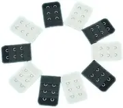 [WOFASHPURET] 10pcs Women's Bra Extender 2 Hook Bra Strap Extender Elastic Cotton Stainless Steel