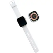 Nevenka Silicone Candy Watchband with Case for Apple Watch S8 Ultra-White