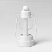Metal Classic Battery LED Pillar Candle Outdoor Lantern White - Threshold