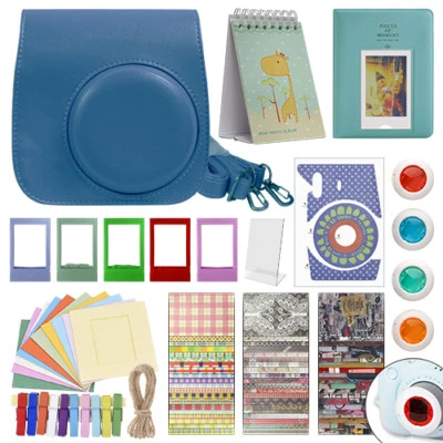 Deluxe Stylish Fun Accessory Kit for Fujifilm Instax Mini 9 Camera Cobalt Blue