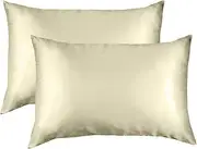 Royal Comfort Pillowcase Set Mulberry Silk Breathable Ultra Soft for Hair and Skin 51 x 76cm in Gift Box (Sage, Set of 2)