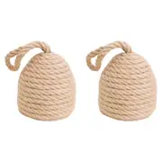 2x LVD Doorstop Rope Hive Weighted Door Stopper Home/Office Decor 15cm Natural