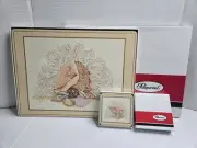 Vintage Pimpernel 4 Placemats & 6 Coasters Set Shells Beach House Beige Tan