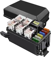 12V Fuse Relay Box Waterproof, 6 Relay Slots and 6 ATC/ATO Blade Fuse Holder, with 5Pcs 5-Pin 80A Relays & 1Pc 4-Pin 40A Relay & 6 Fuses, Relay Fuse Block for Car Truck Marine Boat