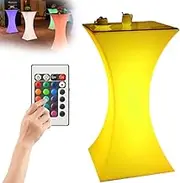 LED Lighted Outdoor Cocktail Table, 16 Color Changing Modes, Illuminated Waterproof and Perfect for Weddings, VIP Events, and Luxury Outdoor Parties 45x45x110CM