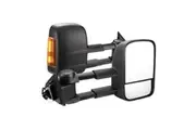 SAN HIMA Extendable Towing Mirrors Pair for Nissan Navara D23 NP300 2015-On Black
