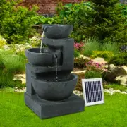 Water Feature LED Lights Solar Fountain Outdoor 3-Tier Bowls Solar Water Pump