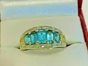 Pretty 4Ct Emerald Cut Green Peridot Halo Engagement Ring 14K White Gold Finish