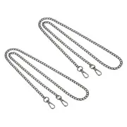 2 Pcs 47" Purse Chain Strap Iron Bag Strap Replacement for Handbag Clutch Black