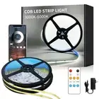 COB LED Strip Lights 100ft,6000K DC 24V Dimmable White Flexible LED Lights St...