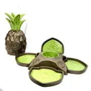 Disney Parks Polynesian Resort Tiki Pineapple Serving Set Chip Dip Jar NEW