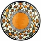 2' Black Marble Table Top Kitchen coffee Center Table Top Inlay multi stone Art