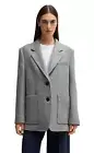 $599 - BOSS Oversize Fit Blazer Jacket in Melange Wool Silver - Size 4 / 26