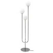 SIMRISHAMN floor lamp, chrome-plated/opal white glass