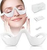 Under Eye Red Light Therapy Glasses - Microcurrent Beauty Device for Eyes, Support for Dark Circles Removal and Anti-Wrinkle Red Light Therapy Glasses (A)