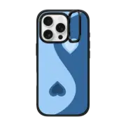 iPhone 16 Pro Impact Ring Stand Case MagSafe Compatible Heart Yin Yang - Blue