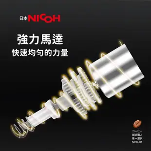 【日本NICOH】不鏽鋼錐刀電動/手搖兩用磨豆機 NCG-01