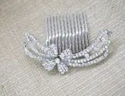 silver tone hair comb bridal wedding crystal rhinestone hair accessories ha4817