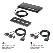 4-Port Dual Head DVI Modular Secure KVM Switch PP4.0 W/ Remote