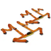 X2 TWO 2"NYLON STRAP 4 POINT SHOULDER BUCKLE HARNESS BAR YELLOW RACING SEAT BELT