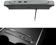 JOWUA Mini LED Hub Bar Compatible for 2021-2023 Tesla Model Y & Model 3, 1 USB-C Port, 2 USB-A Ports (36w)