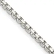 30 Inch Sterling Silver 2.5mm 8 Sided Diamond-Cut Box Chain