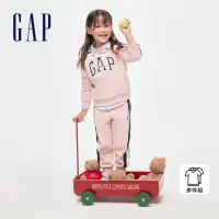 在飛比找momo購物網優惠-【GAP】女幼童裝 Logo圓領長袖長褲家居套裝-粉紅色(8